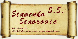 Stamenko Staorović vizit kartica